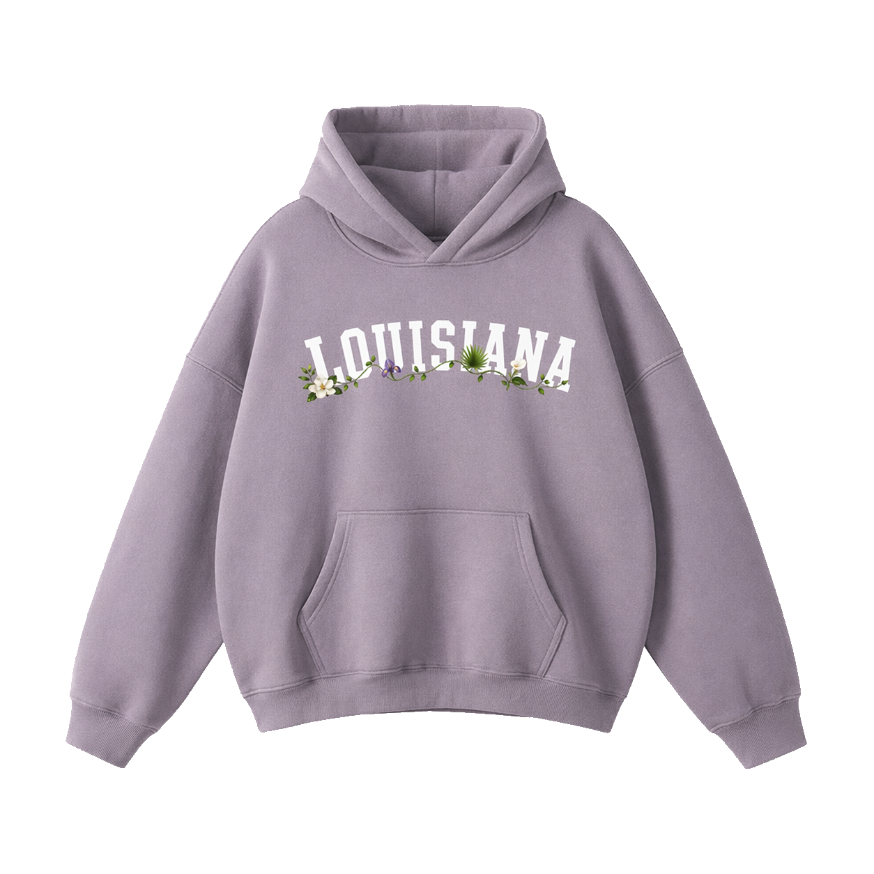 Collection 10 Louisiana Oversize Fleeced Hoodie - Light Purple front
