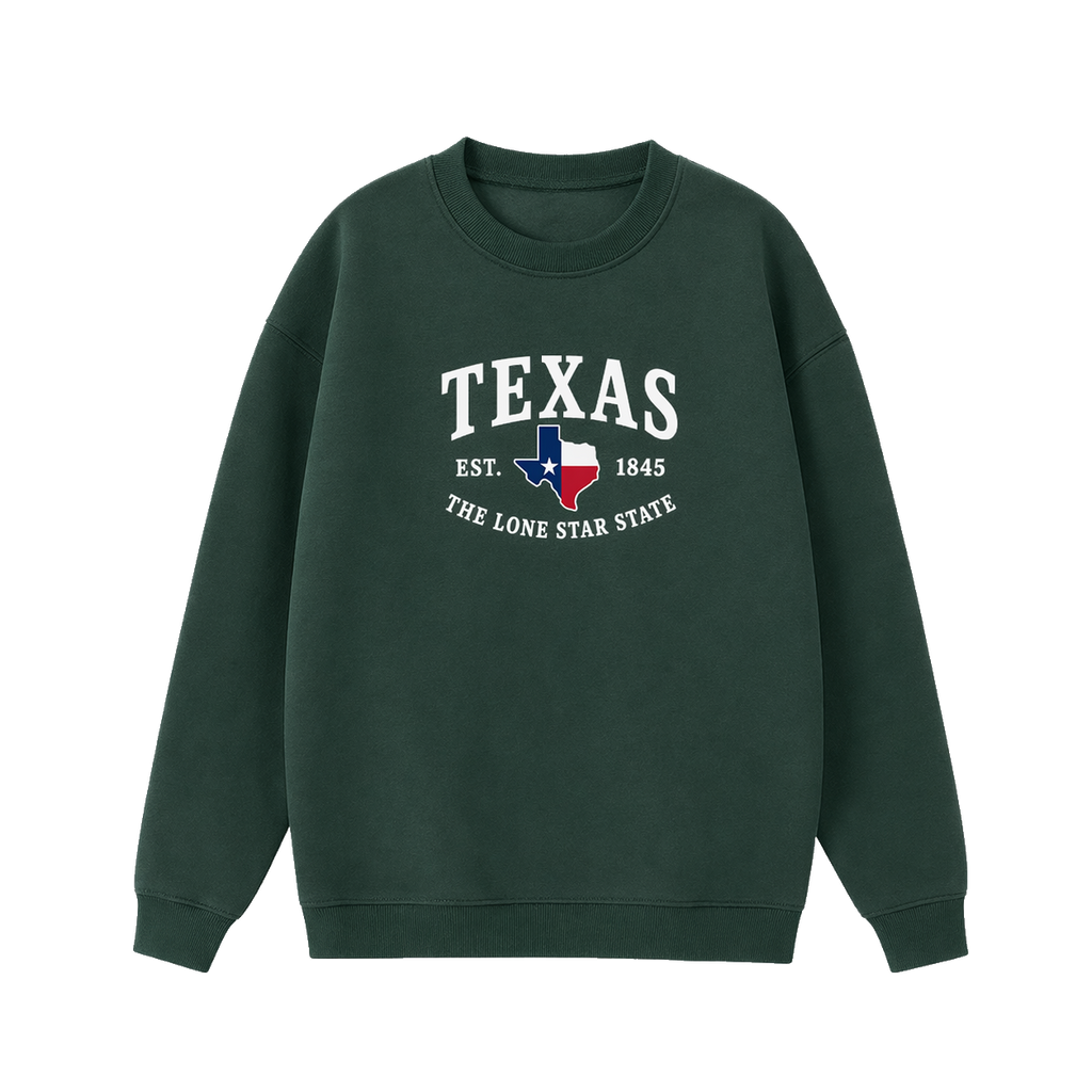 Collection 8 Texas Essential Heavyweight Crewneck Sweatshirt - Dark Green front