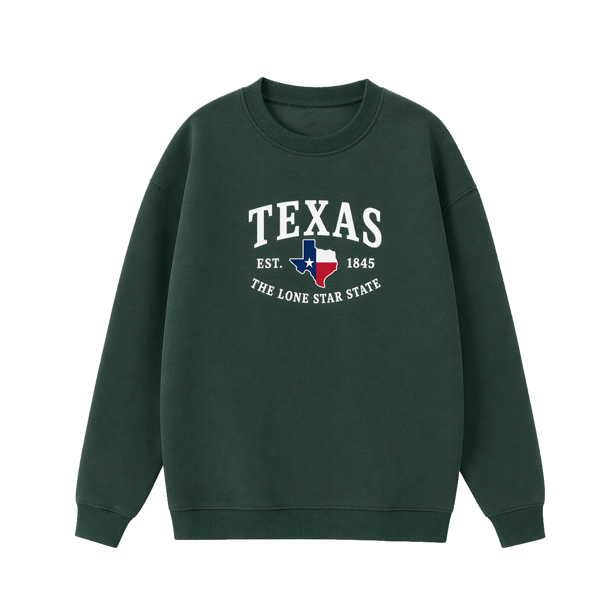 Collection 8 Texas Essential Heavyweight Crewneck Sweatshirt - Dark Green front