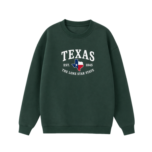 Collection 8 Texas Essential Heavyweight Crewneck Sweatshirt - Dark Green front