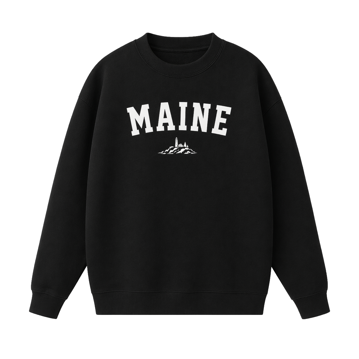 Collection 9 Maine Essential Heavyweight Crewneck Sweatshirt - Black front