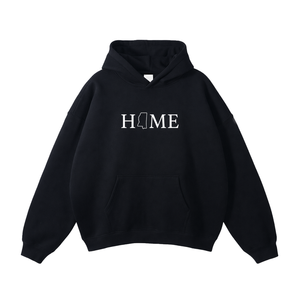 Collection 5 Mississippi Oversize Fleeced Hoodie - Black front