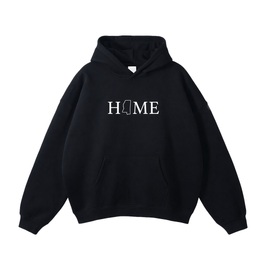 Collection 5 Mississippi Oversize Fleeced Hoodie - Black front