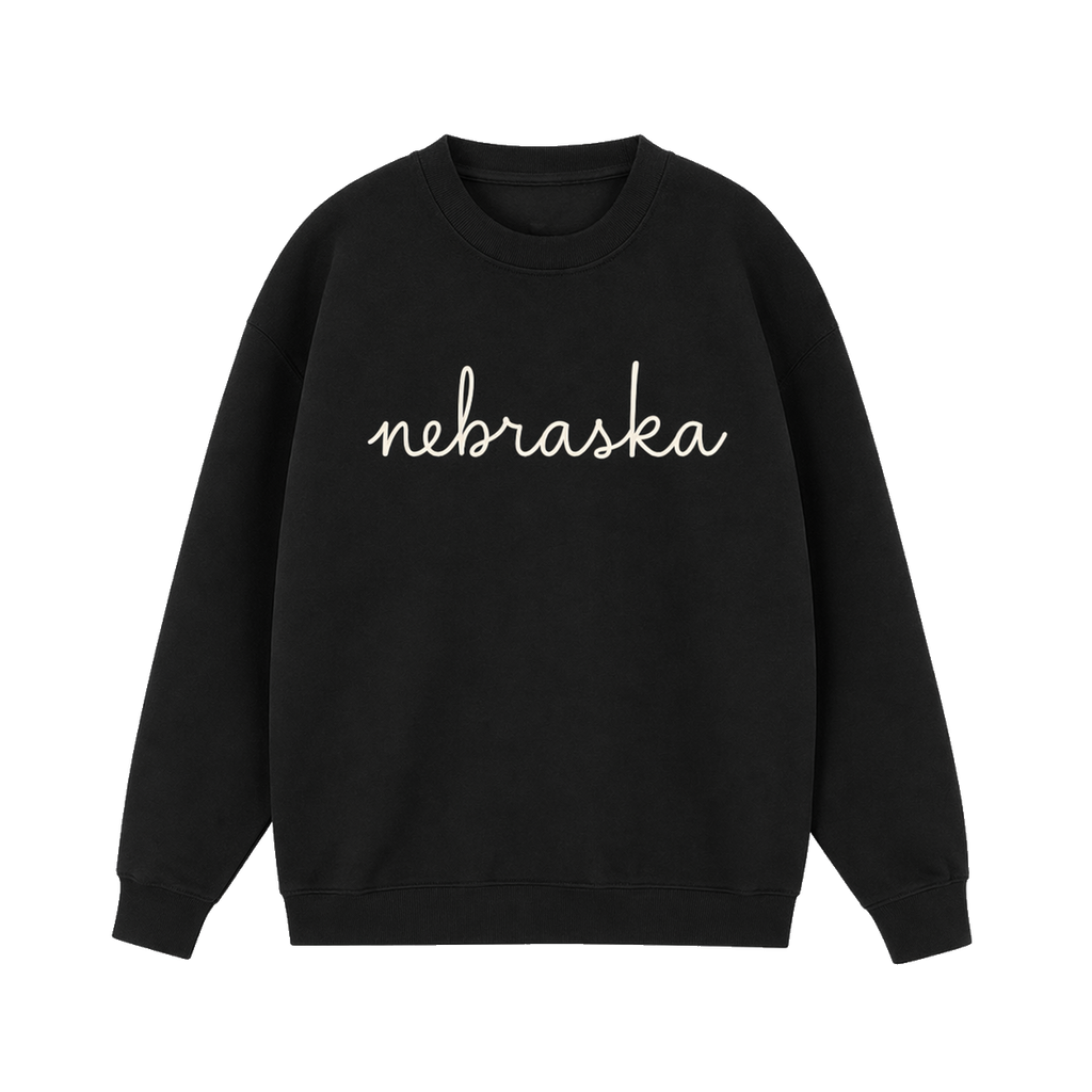 Collection 3 Nebraska Essential Heavyweight Crewneck Sweatshirt - Black front