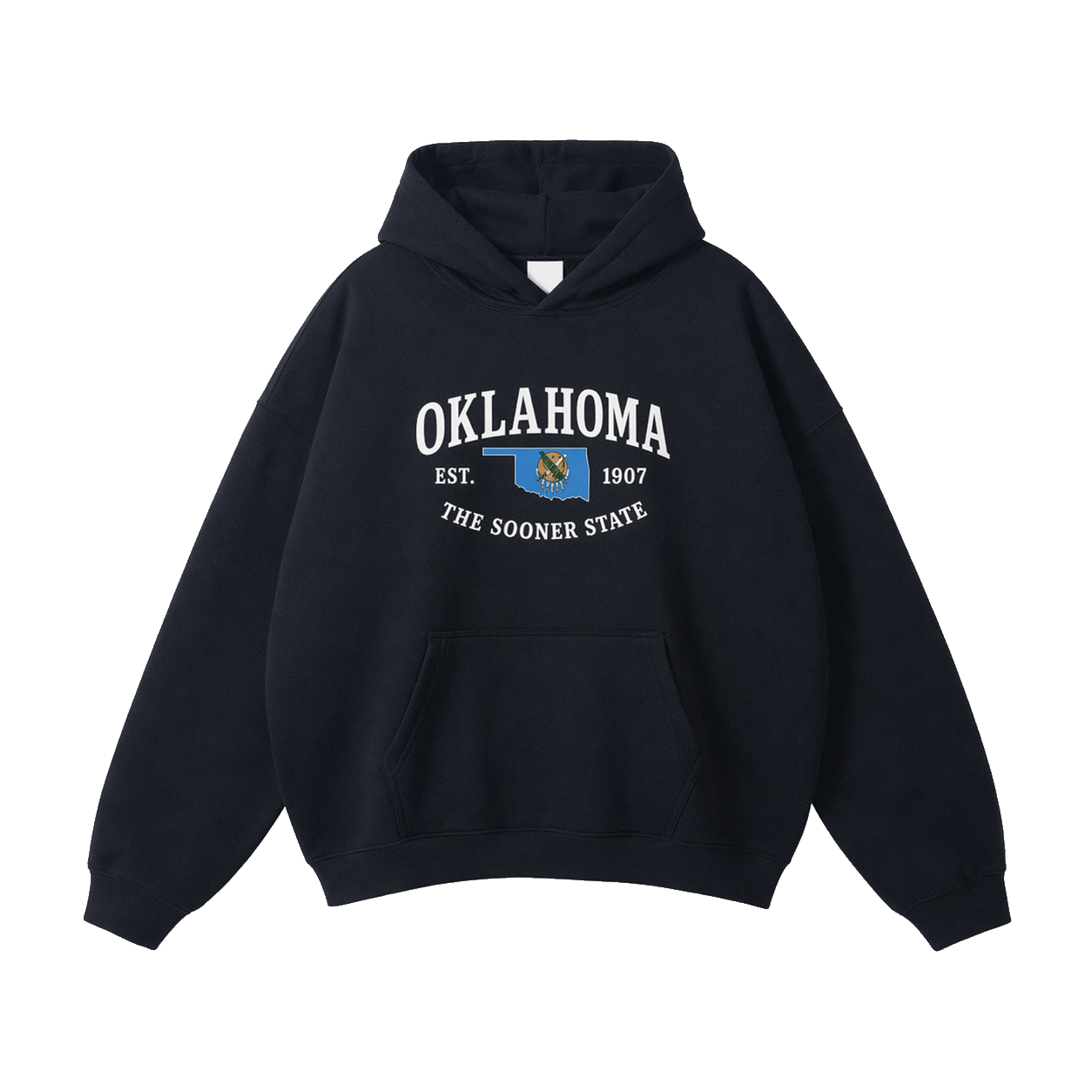 Collection 8 Oklahoma Oversize Fleeced Hoodie - Black front