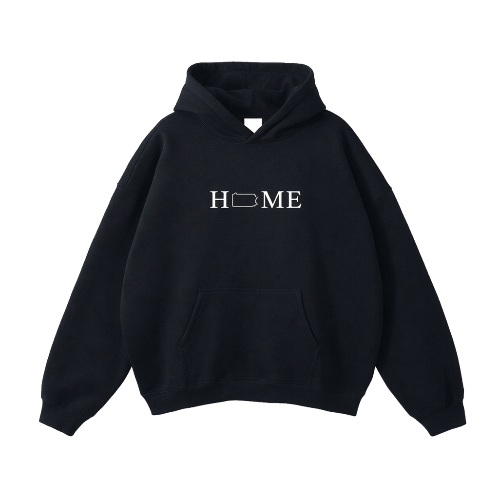 Collection 5 Pennsylvania Oversize Fleeced Hoodie - Black front