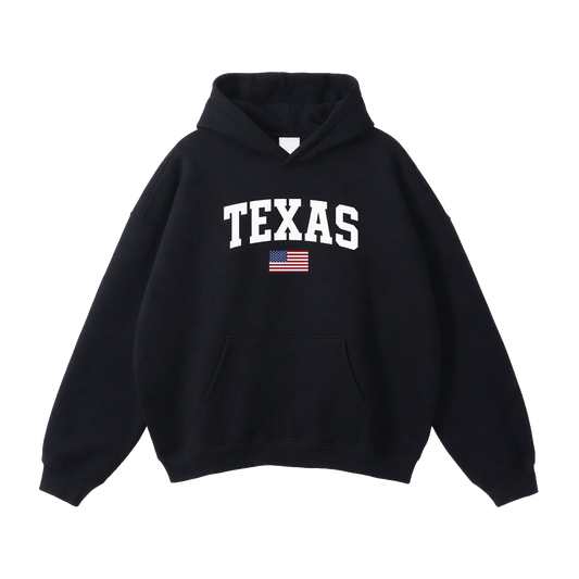 Collection 2 Texas Oversize Fleeced Hoodie - Black front