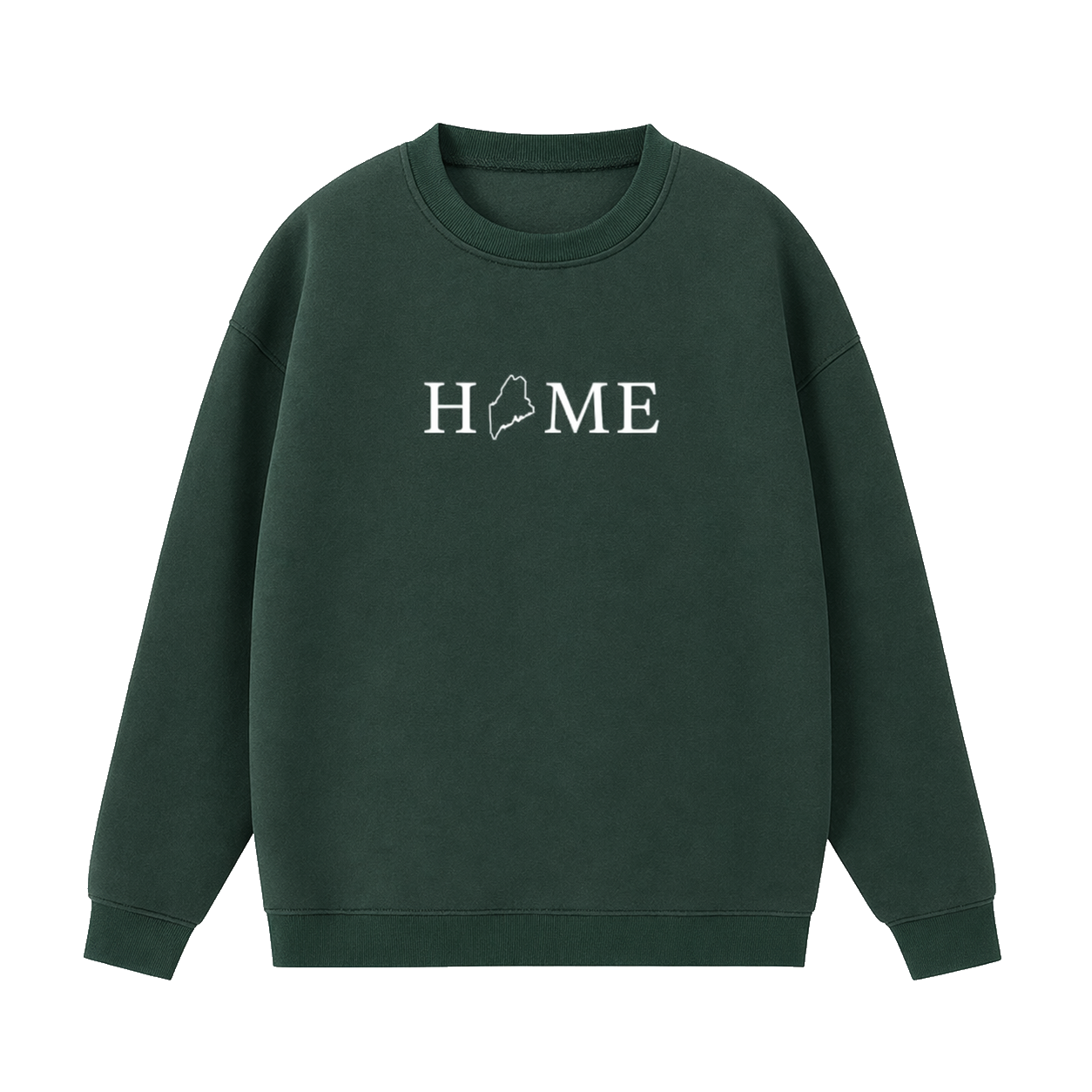Collection 5 Maine Essential Heavyweight Crewneck Sweatshirt - Dark Green front