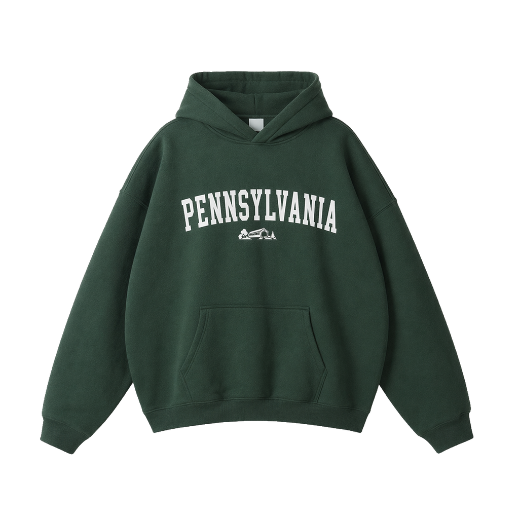 Collection 9 Pennsylvania Oversize Fleeced Hoodie - Eden Green front