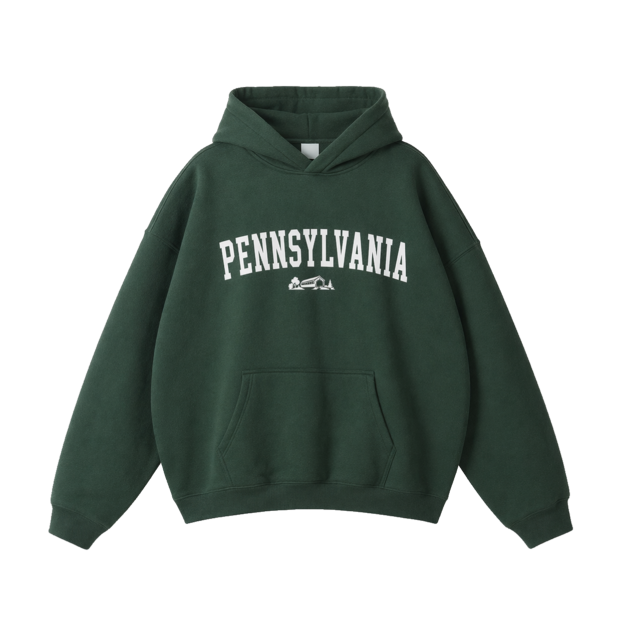 Collection 9 Pennsylvania Oversize Fleeced Hoodie - Eden Green front