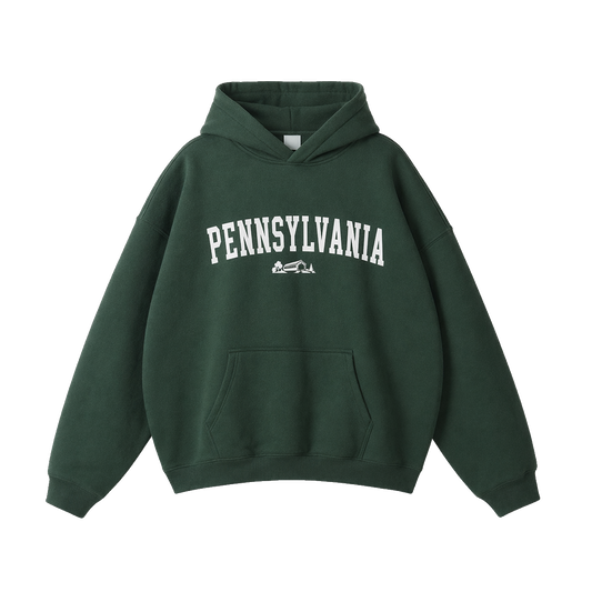 Collection 9 Pennsylvania Oversize Fleeced Hoodie - Eden Green front