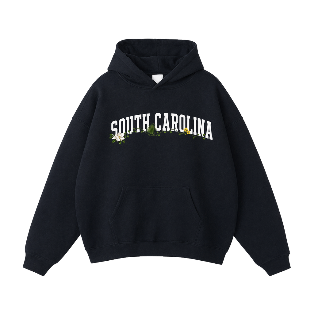 Collection 10 South Carolina Oversize Fleeced Hoodie - Black front