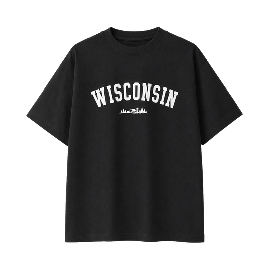 Collection 9 Wisconsin Essential Cotton T-Shirt - Black front