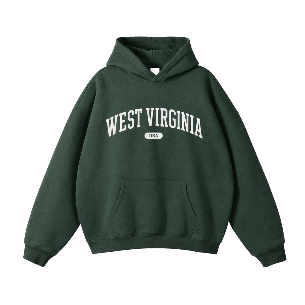 Collection 4 West Virginia Oversize Fleeced Hoodie - Eden Green front
