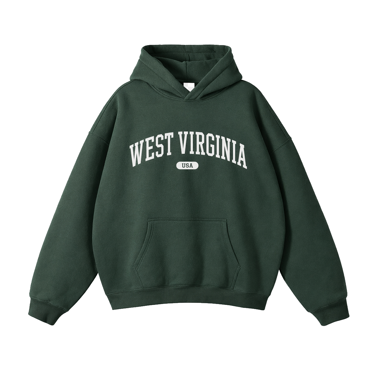 Collection 4 West Virginia Oversize Fleeced Hoodie - Eden Green front