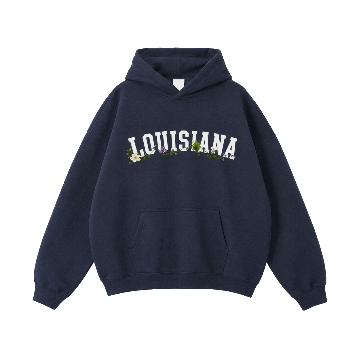 Collection 10 Louisiana Oversize Fleeced Hoodie - Navy Blue front