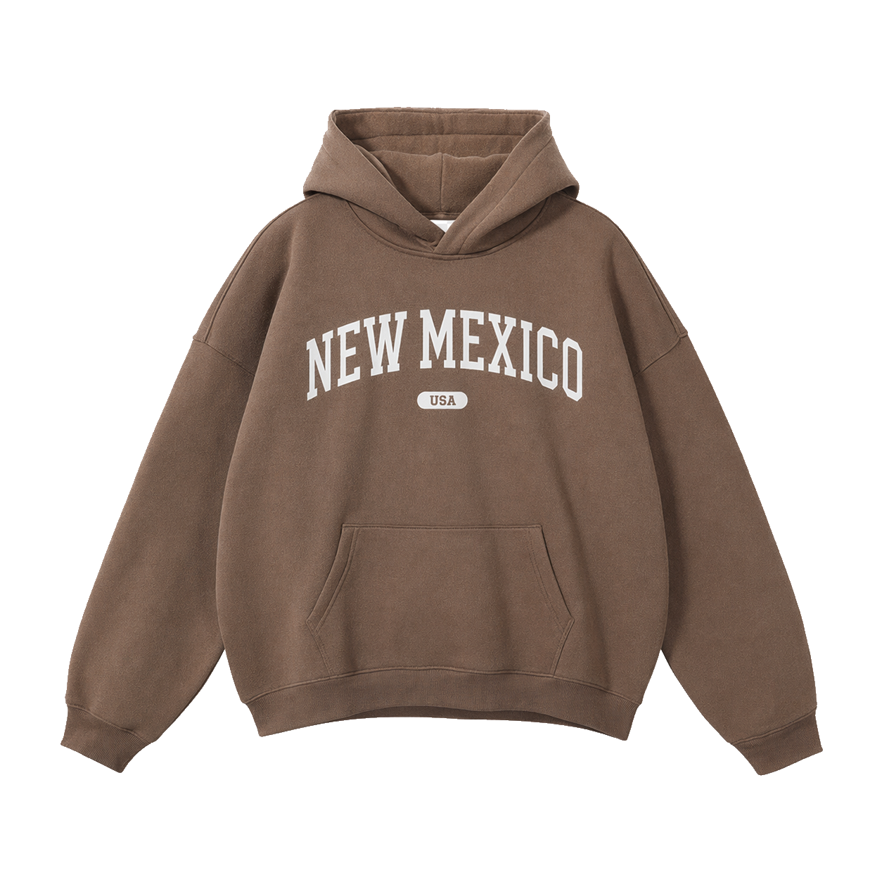 Collection 4 New Mexico Oversize Fleeced Hoodie - Brown front