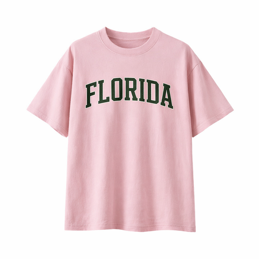 Collection 1 Florida Essential Cotton T-Shirt - Pink front