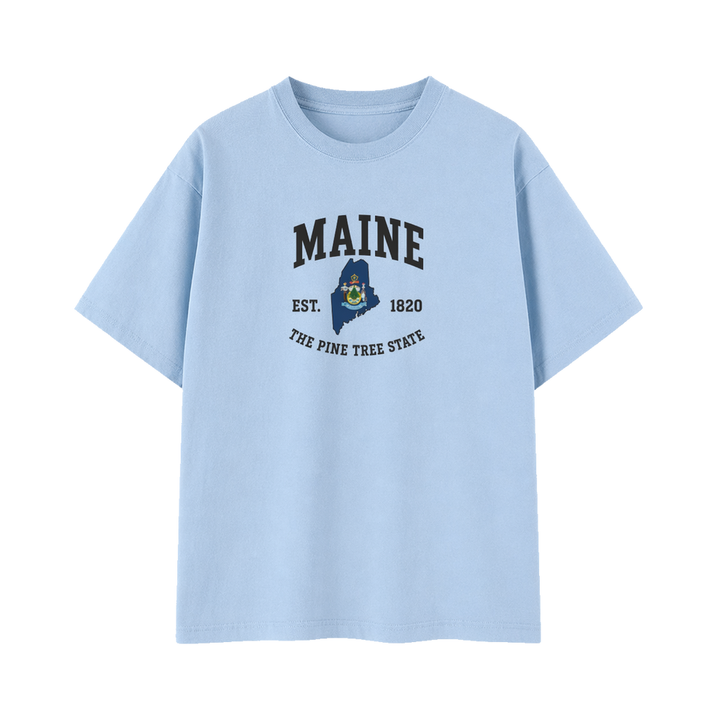 Collection 8 Maine Essential Cotton T-Shirt - Light Blue front
