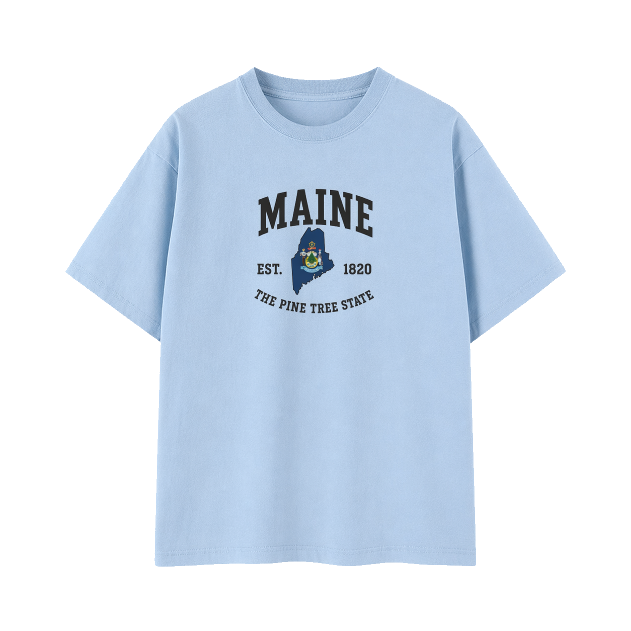 Collection 8 Maine Essential Cotton T-Shirt - Light Blue front