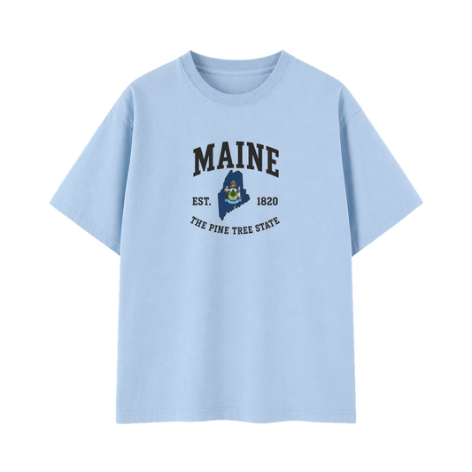 Collection 8 Maine Essential Cotton T-Shirt - Light Blue front