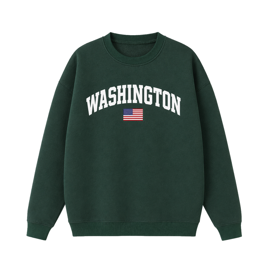Collection 2 Washington Essential Heavyweight Crewneck Sweatshirt - Dark Green front