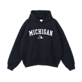 Collection 9 Michigan Oversize Fleeced Hoodie - Black front