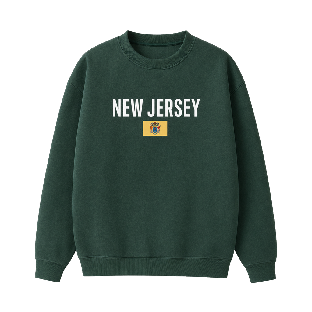 Collection 7 New Jersey Essential Heavyweight Crewneck Sweatshirt - Dark Green front