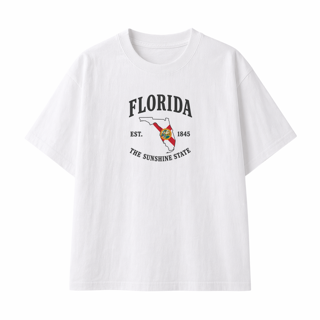 Collection 8 Florida Essential Cotton T-Shirt - White front