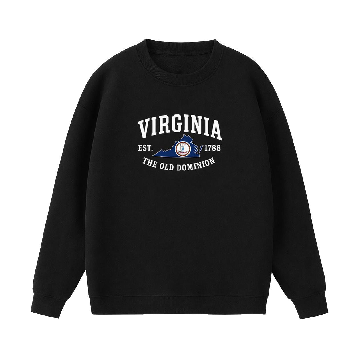 Collection 8 Virginia Essential Heavyweight Crewneck Sweatshirt - Black front