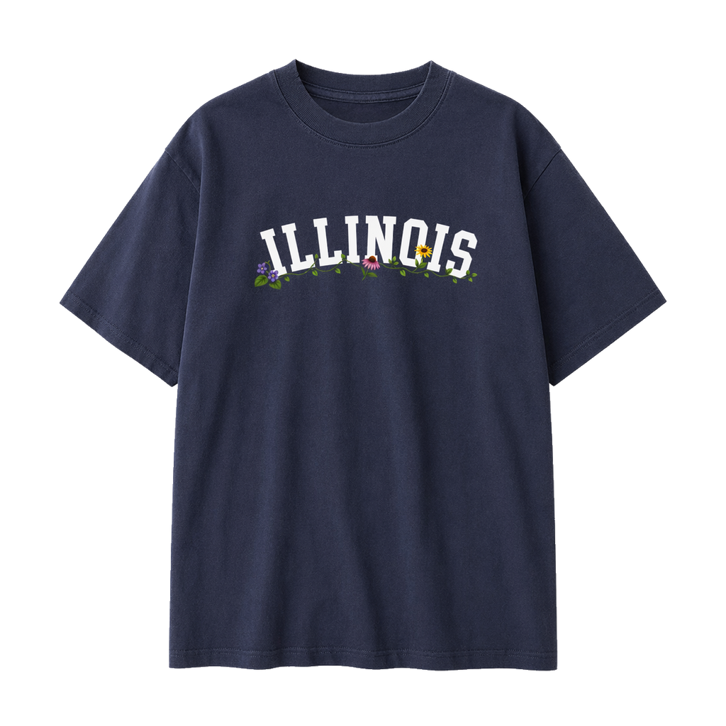 Collection 10 Illinois Essential Cotton T-Shirt - Navy Blue front