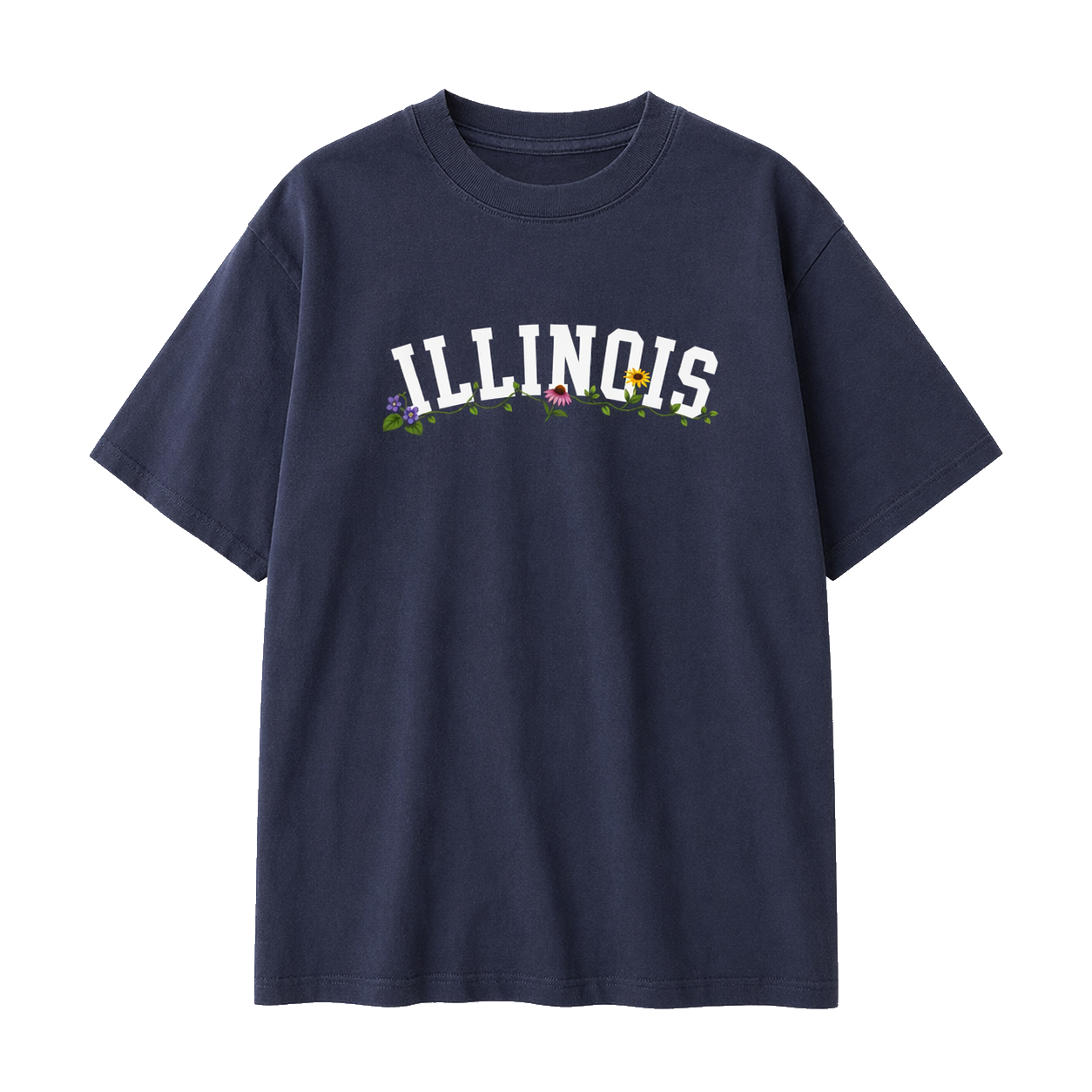 Collection 10 Illinois Essential Cotton T-Shirt - Navy Blue front