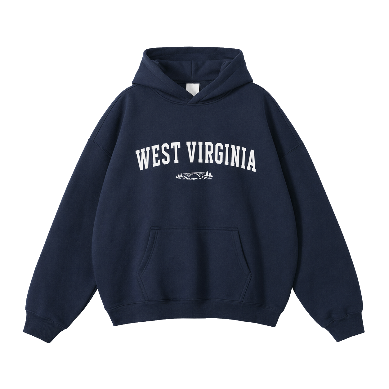 Collection 9 West Virginia Oversize Fleeced Hoodie - Navy Blue front