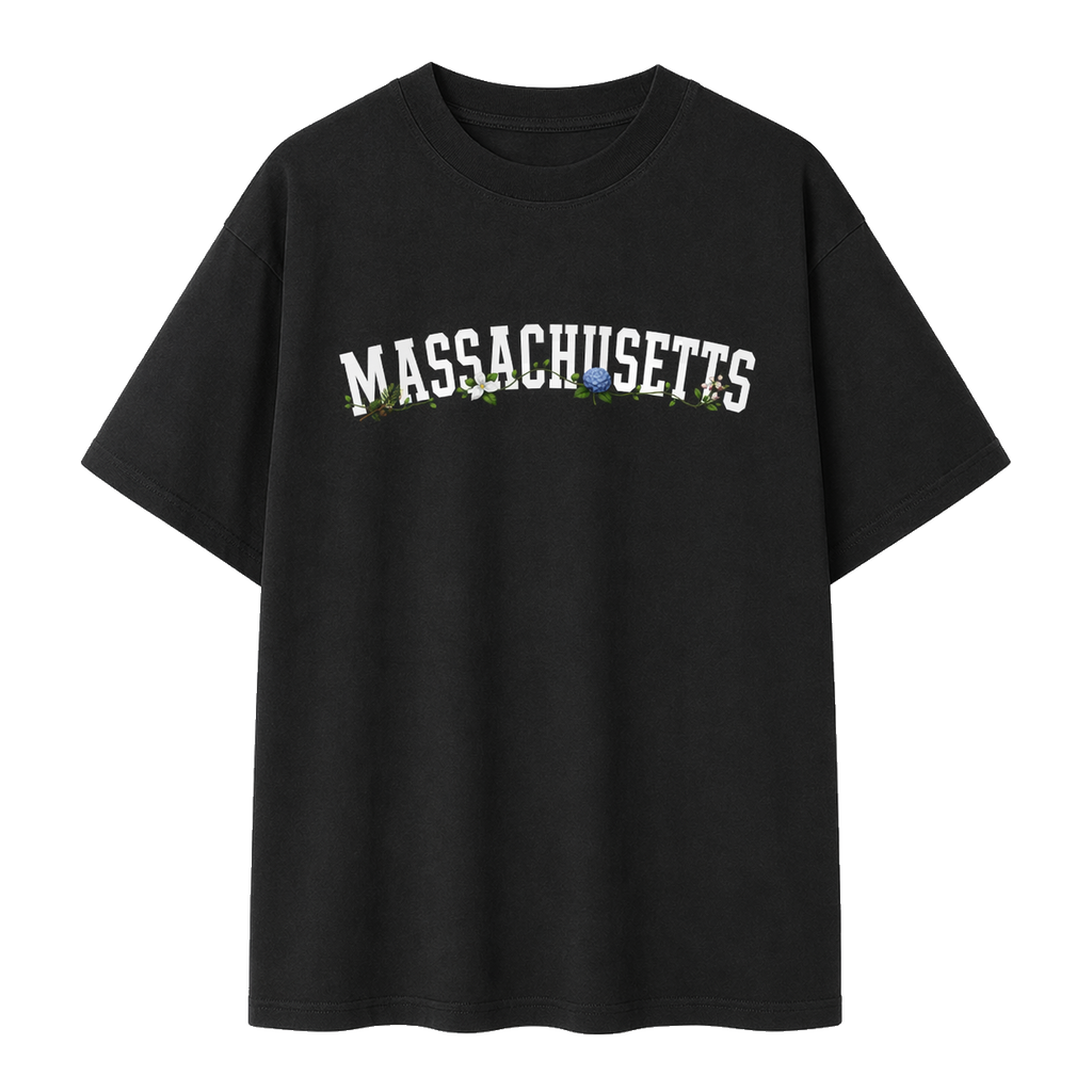 Collection 10 Massachusetts Essential Cotton T-Shirt - Black front