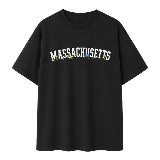 Collection 10 Massachusetts Essential Cotton T-Shirt - Black front