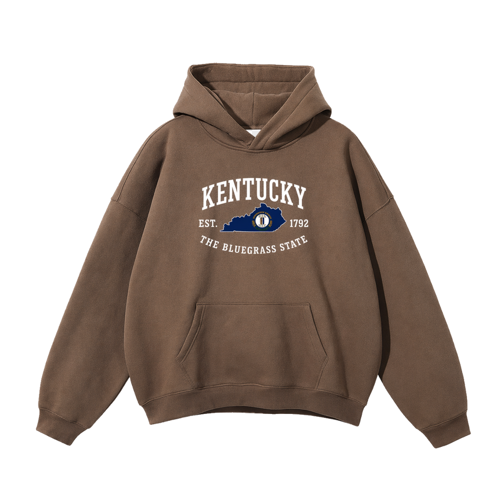 Collection 8 Kentucky Oversize Fleeced Hoodie - Brown front