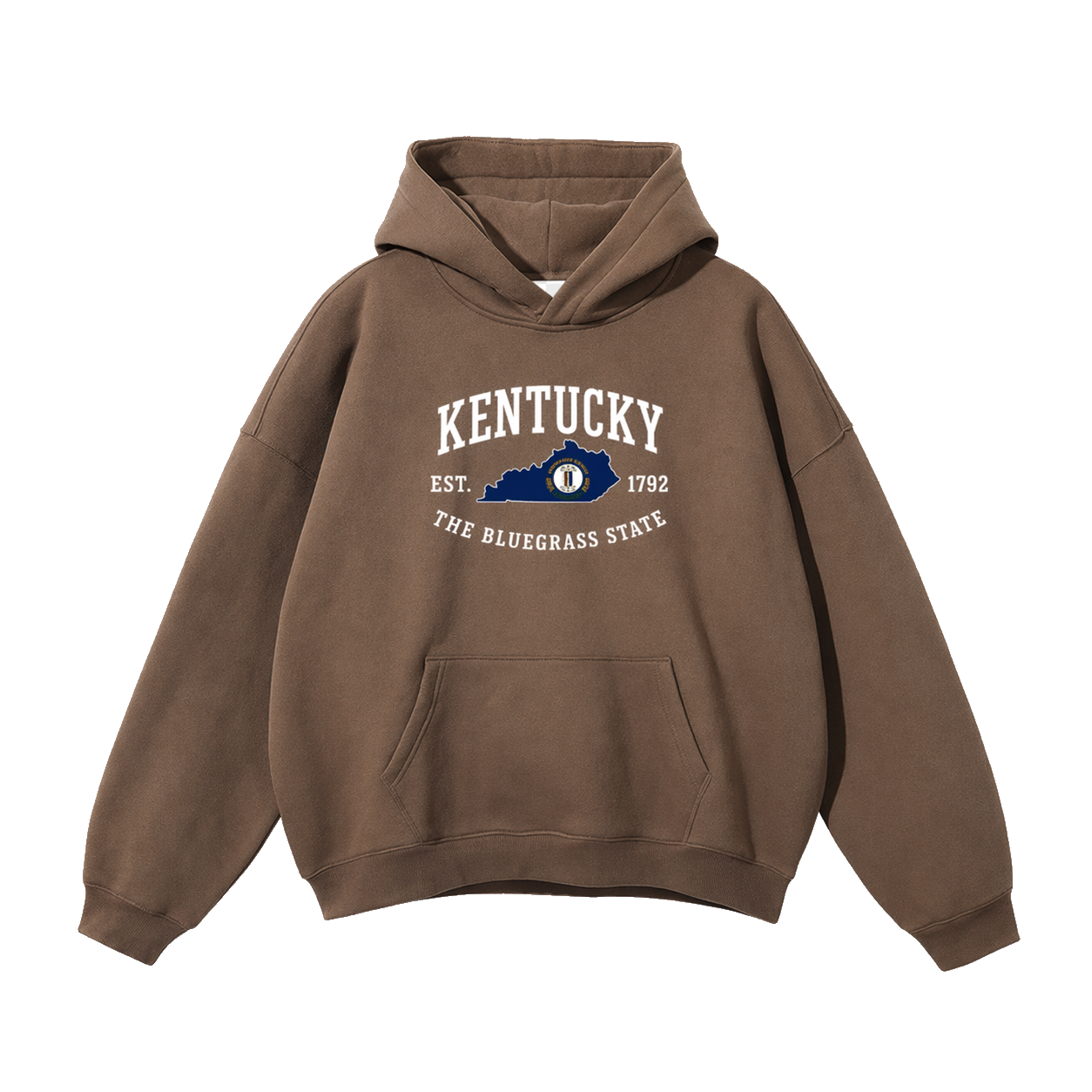 Collection 8 Kentucky Oversize Fleeced Hoodie - Brown front