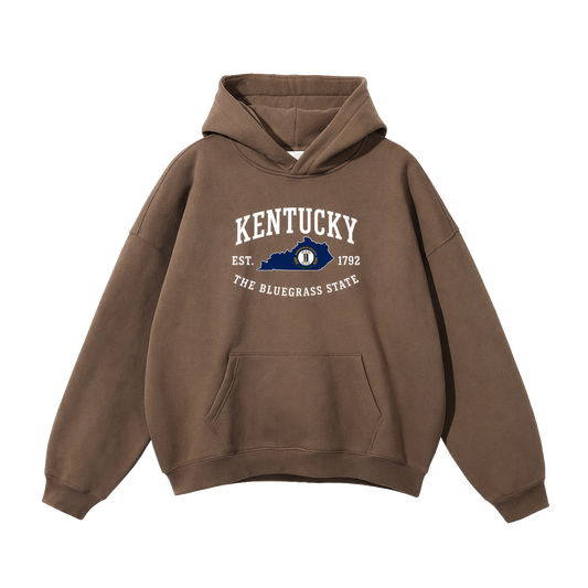 Collection 8 Kentucky Oversize Fleeced Hoodie - Brown front