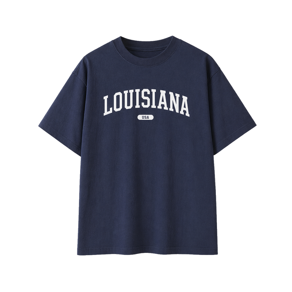 Collection 4 Louisiana Essential Cotton T-Shirt - Navy Blue front