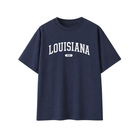 Collection 4 Louisiana Essential Cotton T-Shirt - Navy Blue front