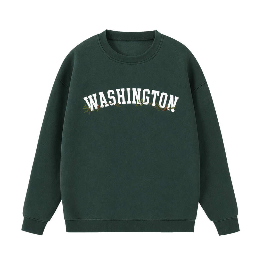 Collection 10 Washington Essential Heavyweight Crewneck Sweatshirt - Dark Green front