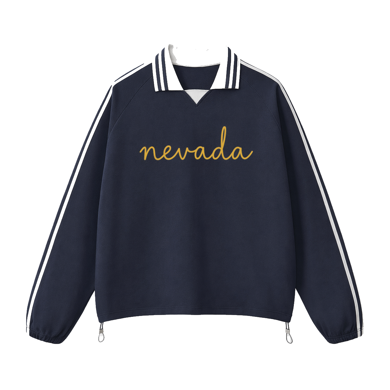 Collection 3 Nevada Contrast Striped Lapel Collar Sweatshirt - Royal Blue front