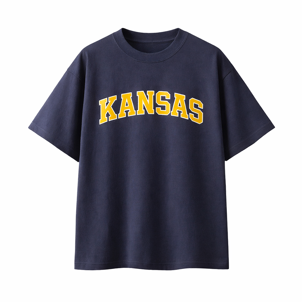 Collection 1 Kansas Essential Cotton T-Shirt - Navy Blue front