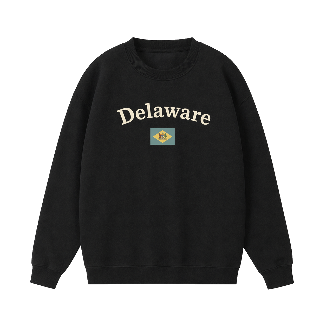 Collection 6 Delaware Essential Heavyweight Crewneck Sweatshirt - Black front