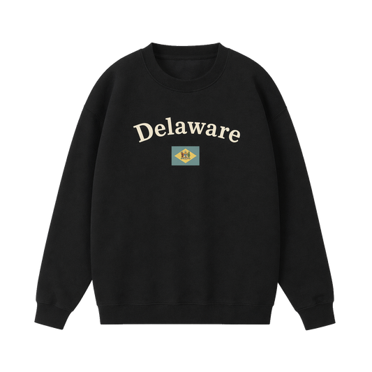 Collection 6 Delaware Essential Heavyweight Crewneck Sweatshirt - Black front