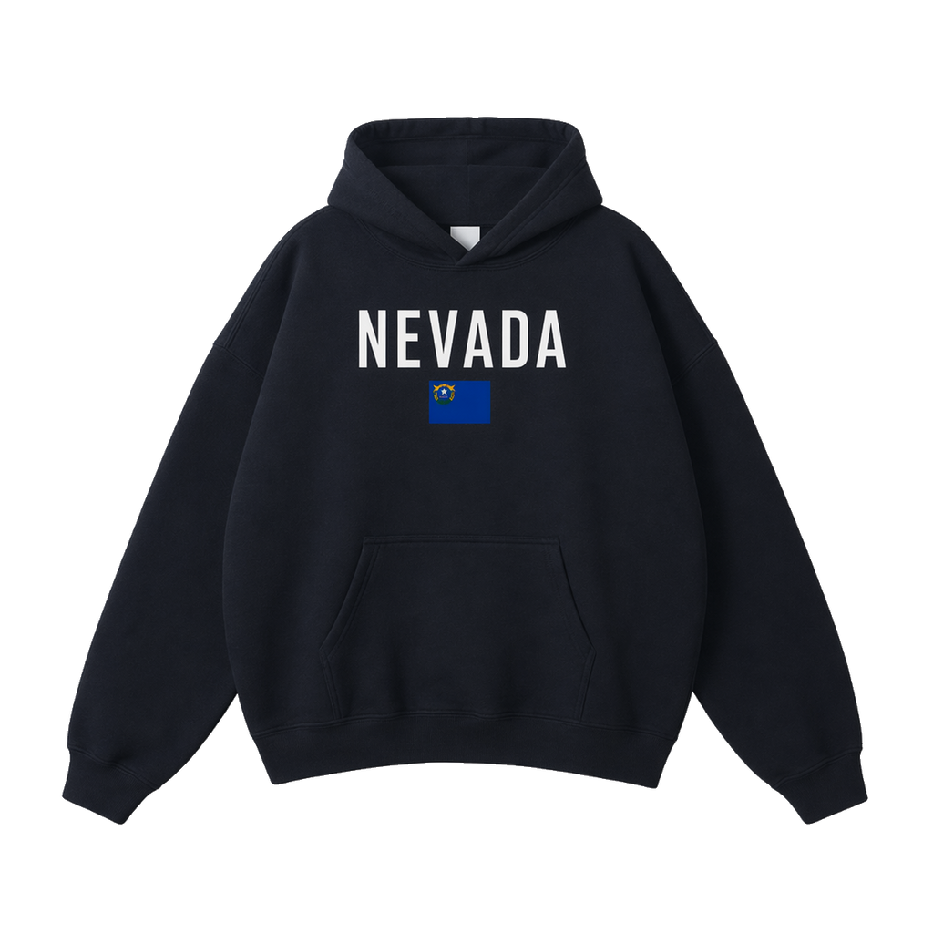 Collection 7 Nevada Oversize Fleeced Hoodie - Black front