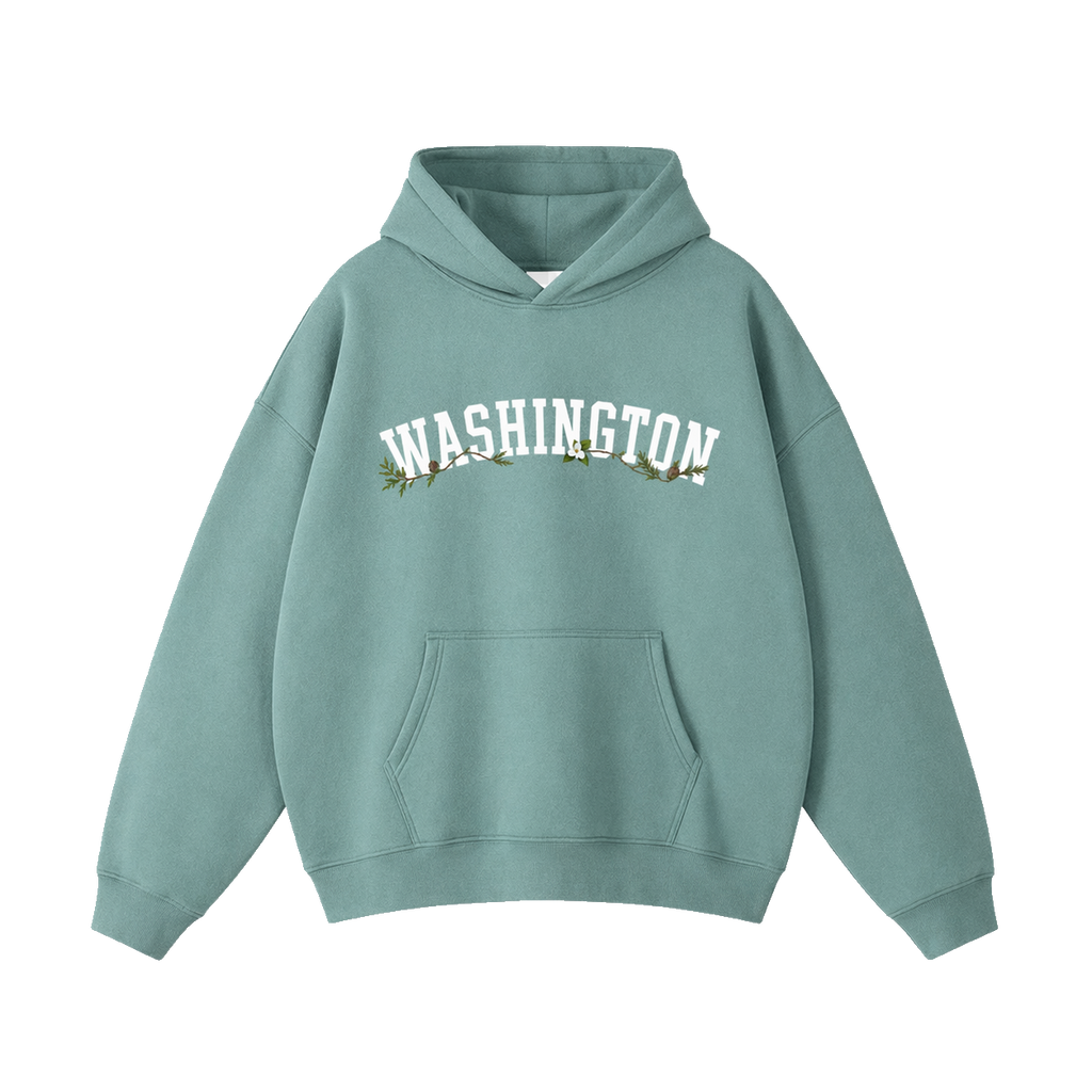 Collection 10 Washington Oversize Fleeced Hoodie - Medium Green front