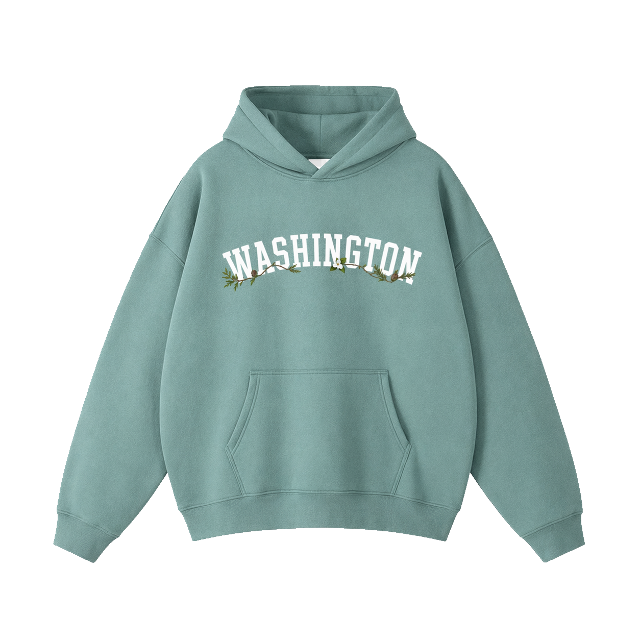 Collection 10 Washington Oversize Fleeced Hoodie - Medium Green front