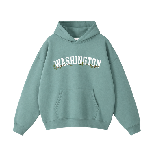 Collection 10 Washington Oversize Fleeced Hoodie - Medium Green front