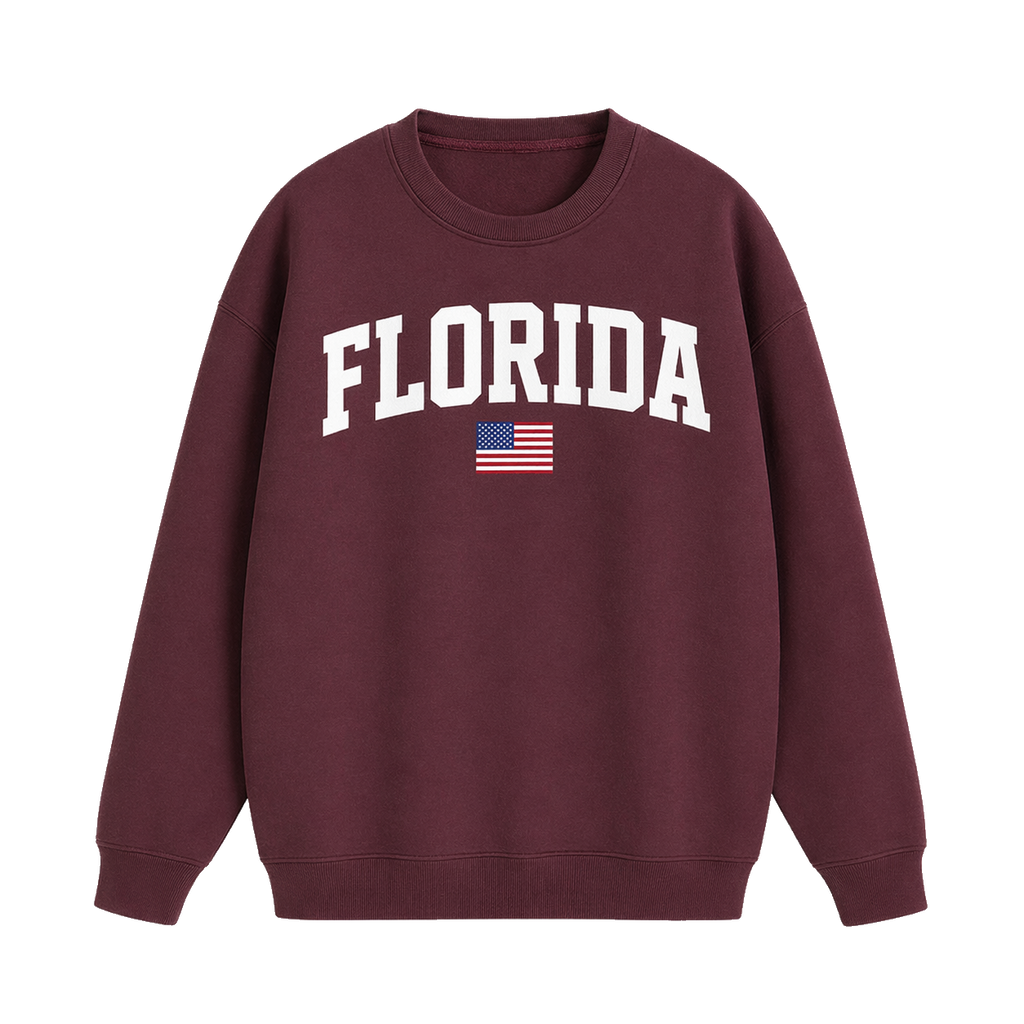 Collection 2 Florida Essential Heavyweight Crewneck Sweatshirt - Dull Red front